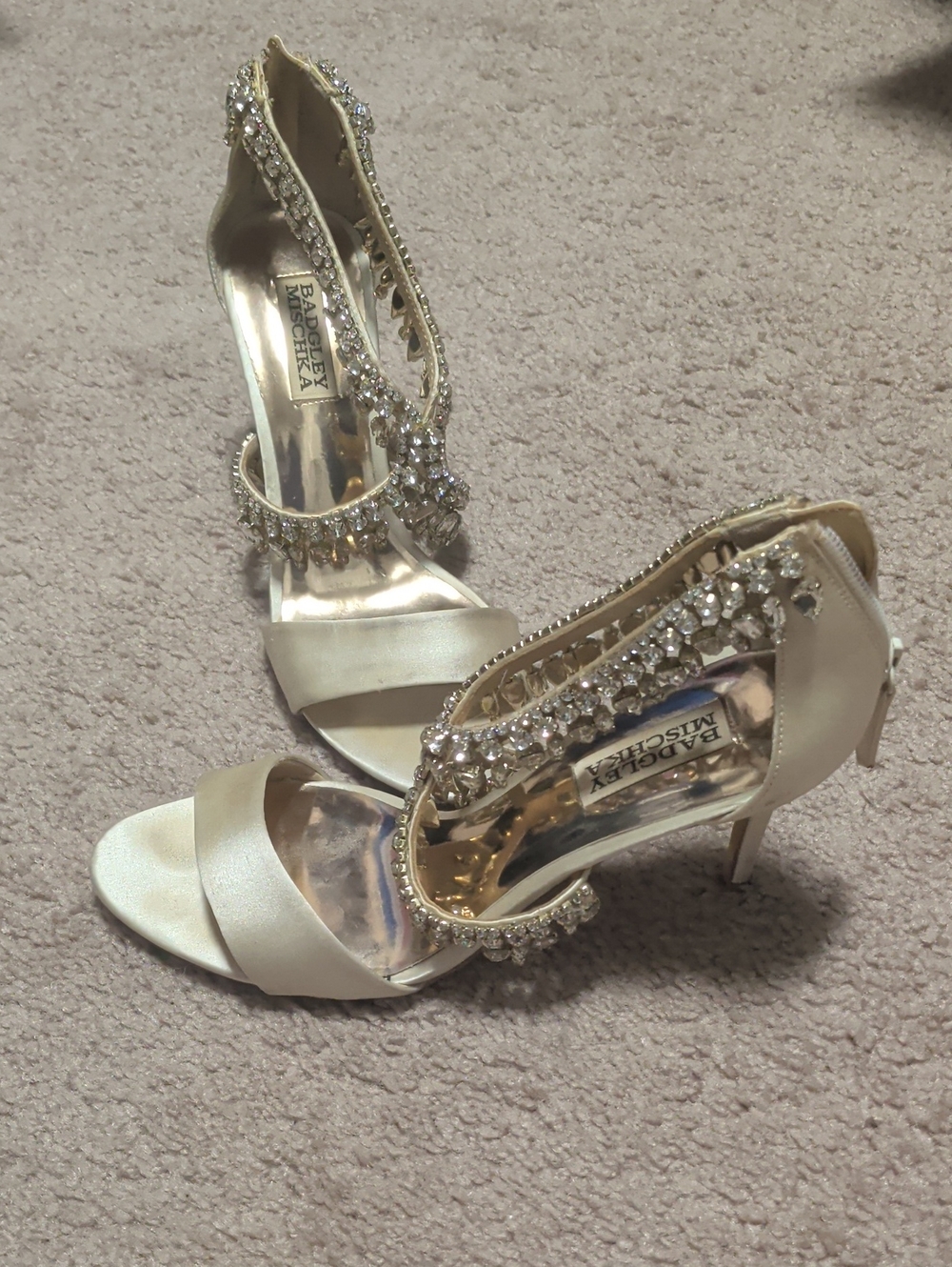 BADGLEY MISCHKA Jewel Satin Heels